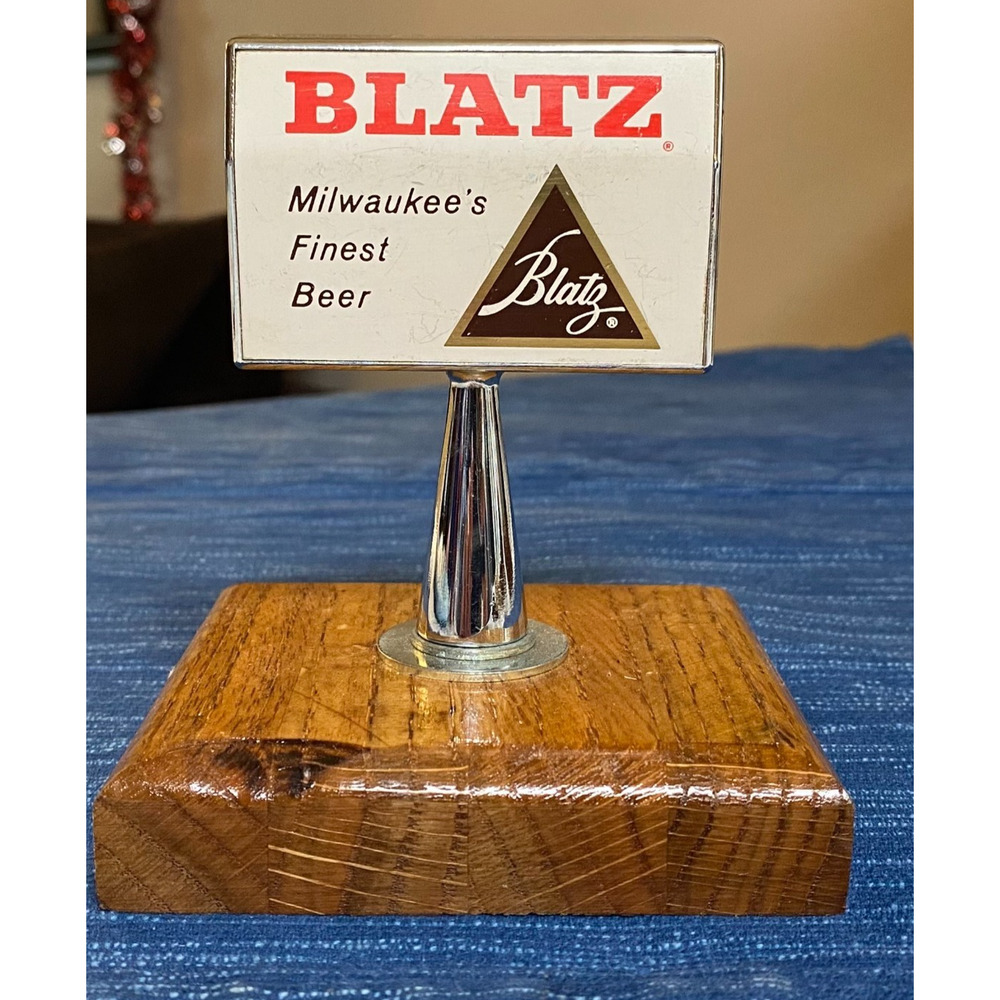 Vtg Blatz Milwaukee Beer Tap Handle Pull Topper Wood Mounted Bar Decor 49B
